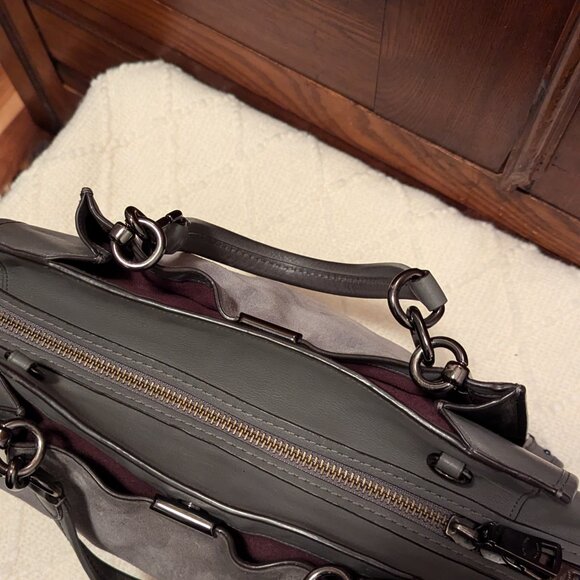 Coach Mixed Leather Dreamer 36 Handbag Gray - Picture 10 of 16